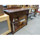 Oak two tier buffet with two drawers