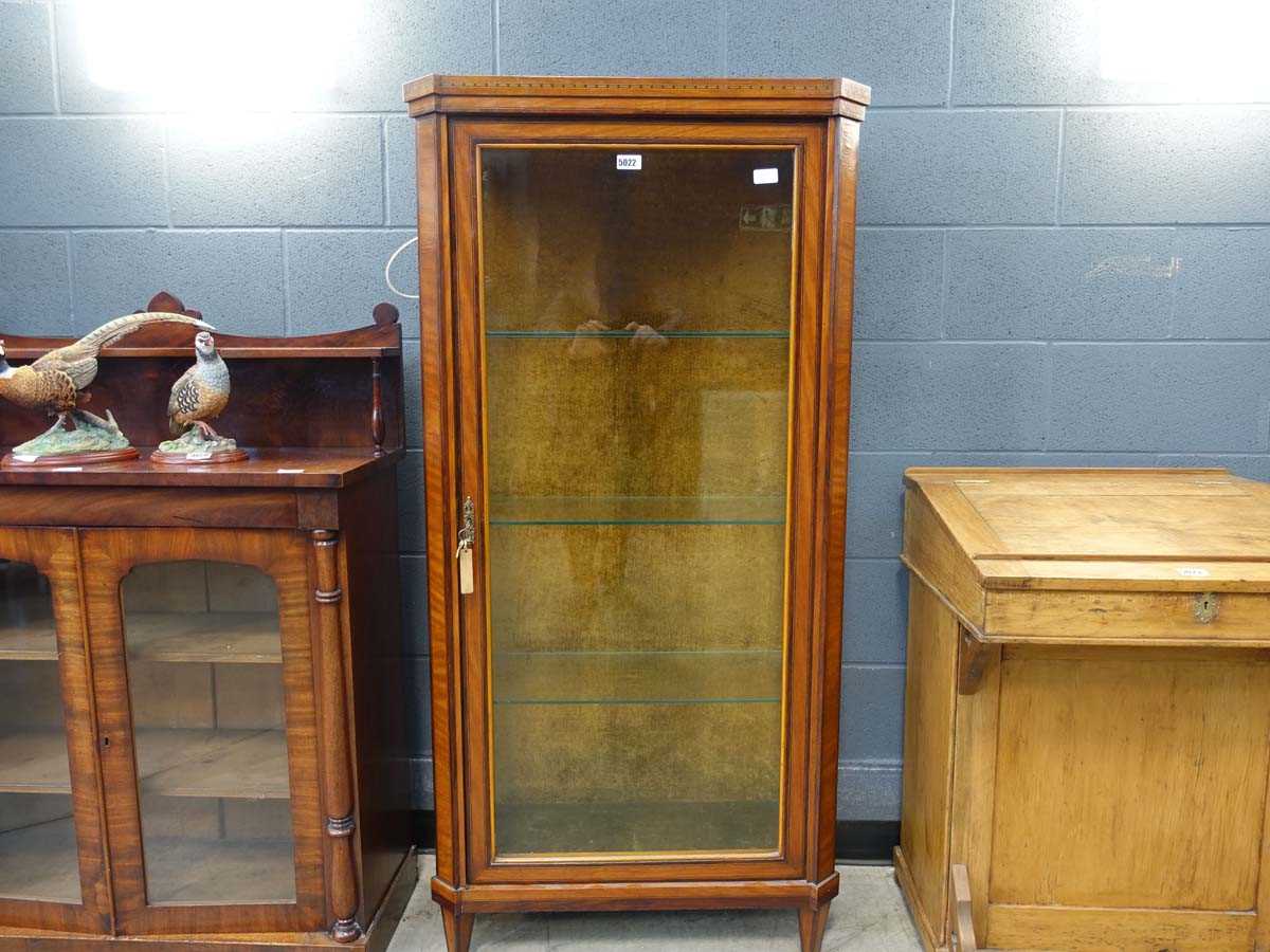 Edwardian mahogany and crossbanded display cabinet