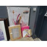 +VAT Abstract in pink plus picture frames and modern wall hangings