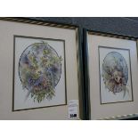 Pair of watercolours by Valerie Sefer depicting birds etc
