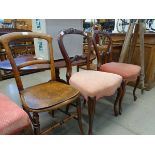 Pair of Edwardian mahogany balloon back chairs