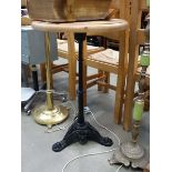 Cast iron table with pine surface