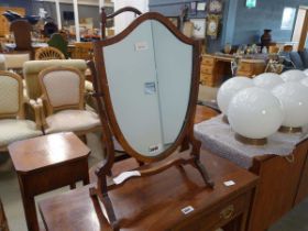 19th Century shield shaped regency style toilet mirror