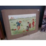 After Louis Wain, A set of four coloured reproductions 'The Putt', 'The Drive', 'The Approach'