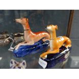 Pair of whippet inkwells