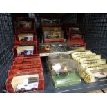 Cage containing Diecast carriages, Matchbox and models of Yesteryear Diecast cars