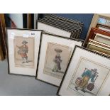 Twelve French engravings - the market sellers