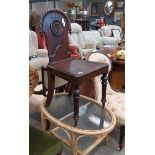 Oak hall chair plus bent cane conservatory coffee table
