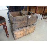 2 vintage Norwich bottle crates