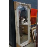 (2) Large rectangular bevelled mirror in cream frame