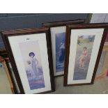 Three prints of elegant ladies
