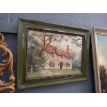 Marion Broom (1878-1962), A cottage landscape, signed, watercolour, 23.5 x 34 cmFramed and glazed