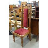 Victorian walnut high back chair with barleytwist supports