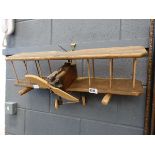 Biplane themed hanging shelf