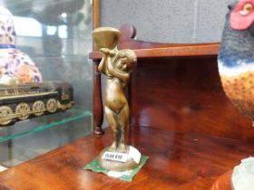 Bronzed cherub candlestick