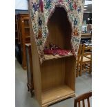 Oak finished open bookcase