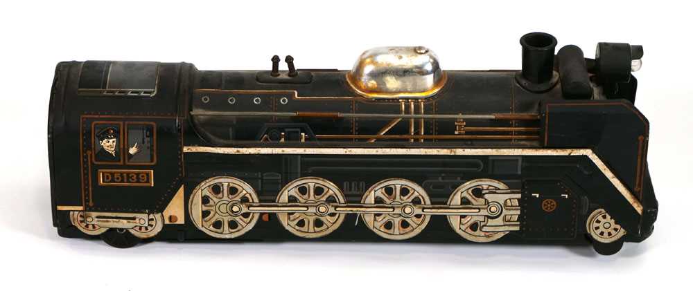 A Japanese Modern Toys battery operated tinplate steam train, l. 38.5 cmWorking order unknown. - Image 2 of 5