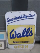 Painted metal Walls ice cream sign
