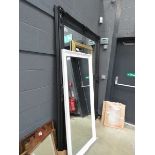 +VAT (7) Large rectangular bevelled mirror in black painted frame