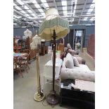 Oak floor lamp on claw supports