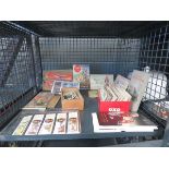 Cage containing a quantity of cigarette cards and albums