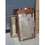 2 x mirrors in mahogany frames plus 2 x rectangular mirrors