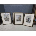 Five framed and glazed French engravings