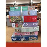 Stack of jigsaw puzzles