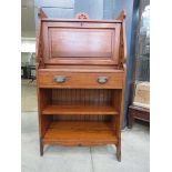 Satin walnut student's bureau with shelves under