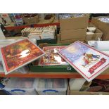 Box containing Christmas posters