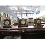 3 Victorian slate based mantle clocks