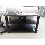 Black glazed three tier television stand