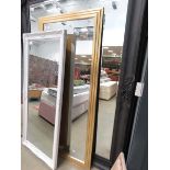 +VAT (5) Rectangular mirror in stepped gold painted frame