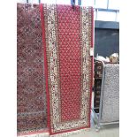 (4) Woollen Indian carpet runner with floral pattern