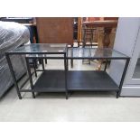 2 x glazed lamp and coffee tables with second tier