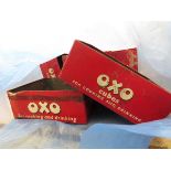 Bag containing vintage Oxo tins