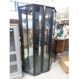 Pair of glazed corner display cabinets