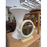 Moulded plastic seat plus a dressing table mirror