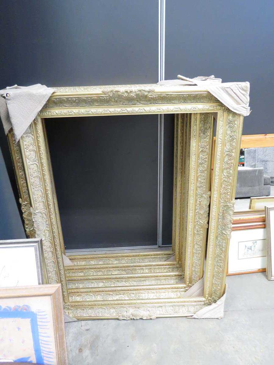 Five floral gilt picture frames