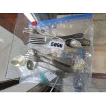 Bag of silver plated tongs and forks
