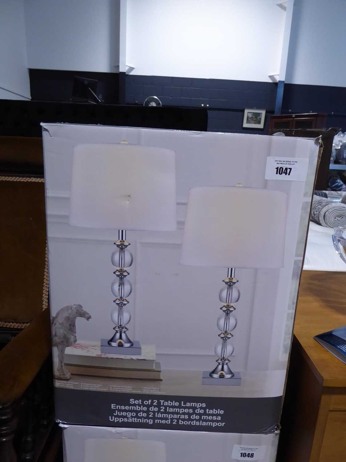 +VAT Boxed pair of Bridgeport table lamps