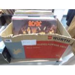 Box of records incl. ACDC, Deep Heat, Mark Bolan, The Birds, etc.