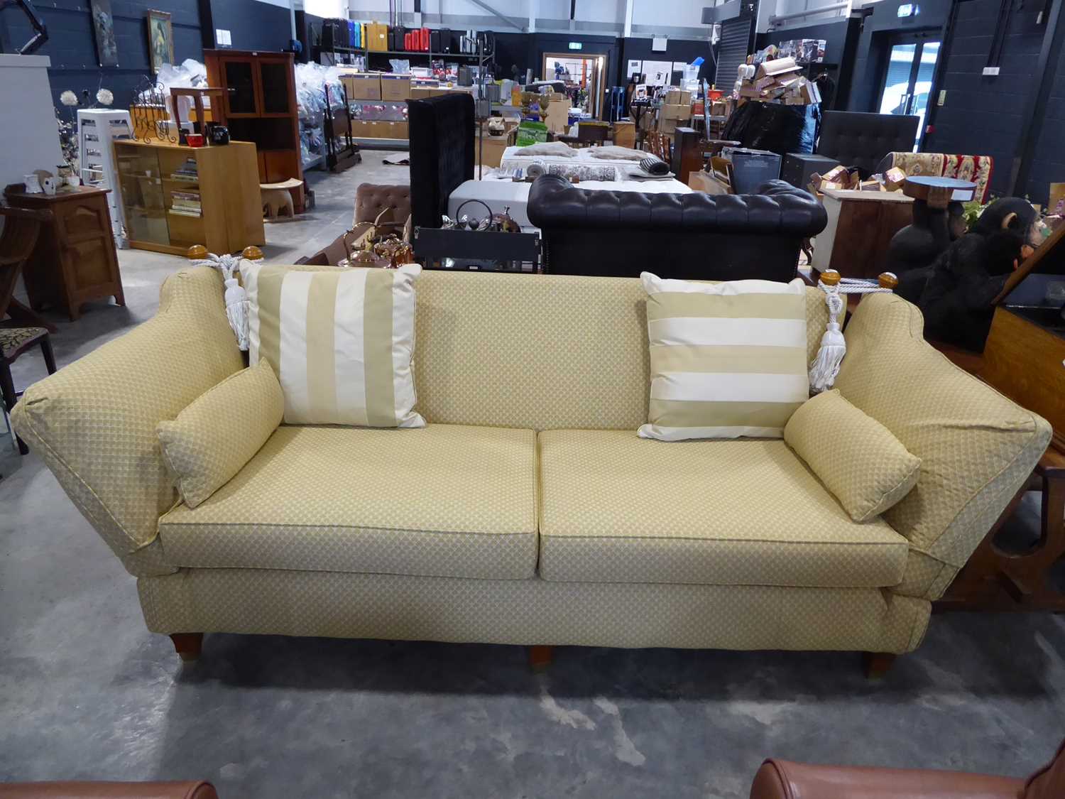 Yellow upholstered Multi York 3 seater sofa