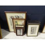 Approx. 14 framed and glazed pictures on the subject of buildings