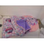 +VAT Childs fluffy unicorn sleeping bag in pink and purple