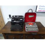Royal typewriter with cased Empire Corona typewriter