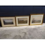 3 various gilt framed and glazed watercolour landscapes