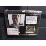 Eddie Richardson inscribed card (UNVERIFIED), together with certificate of authenticity