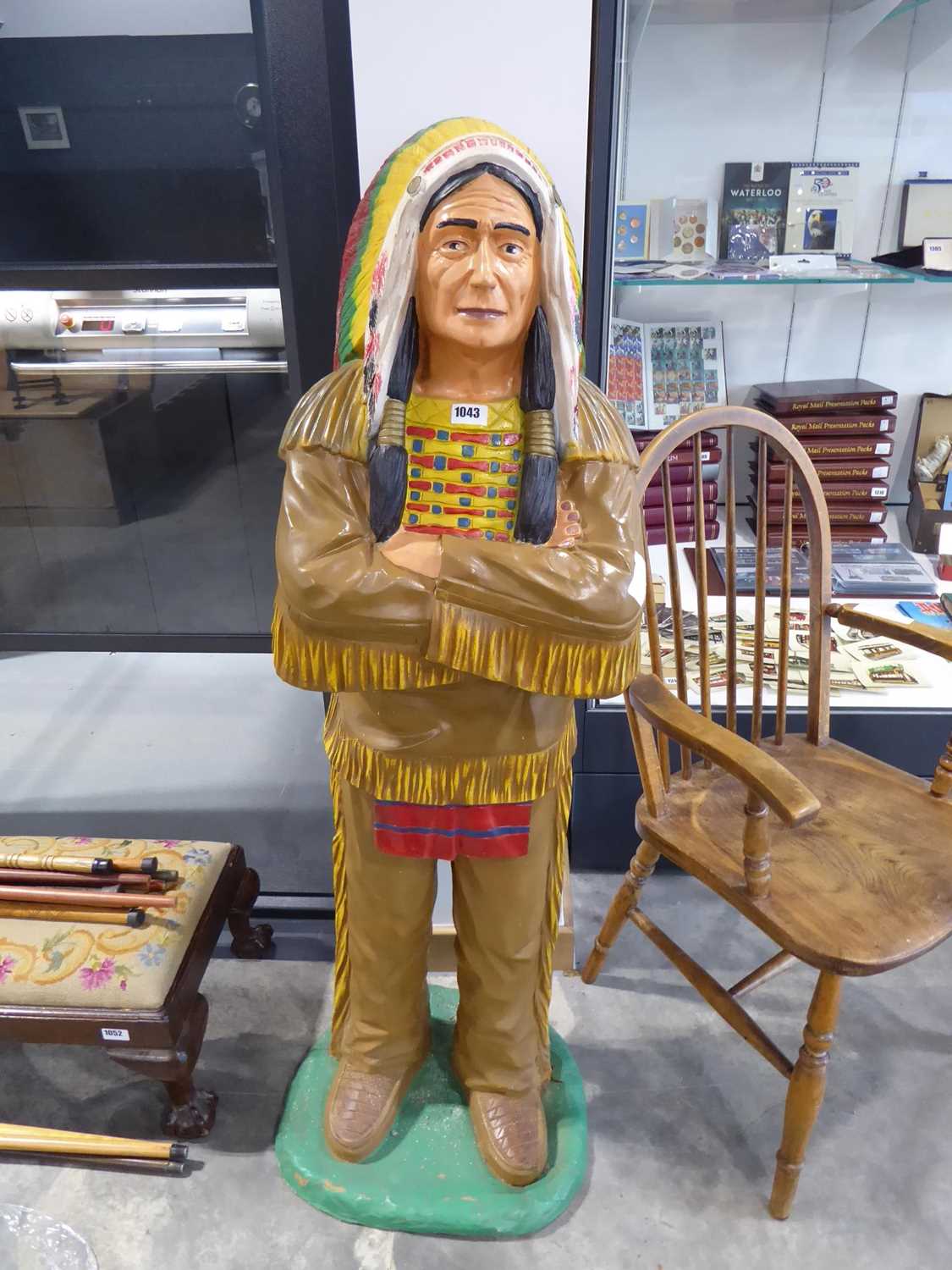 Floor standing model of American Indian chief