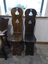 2 pine spinning chairs